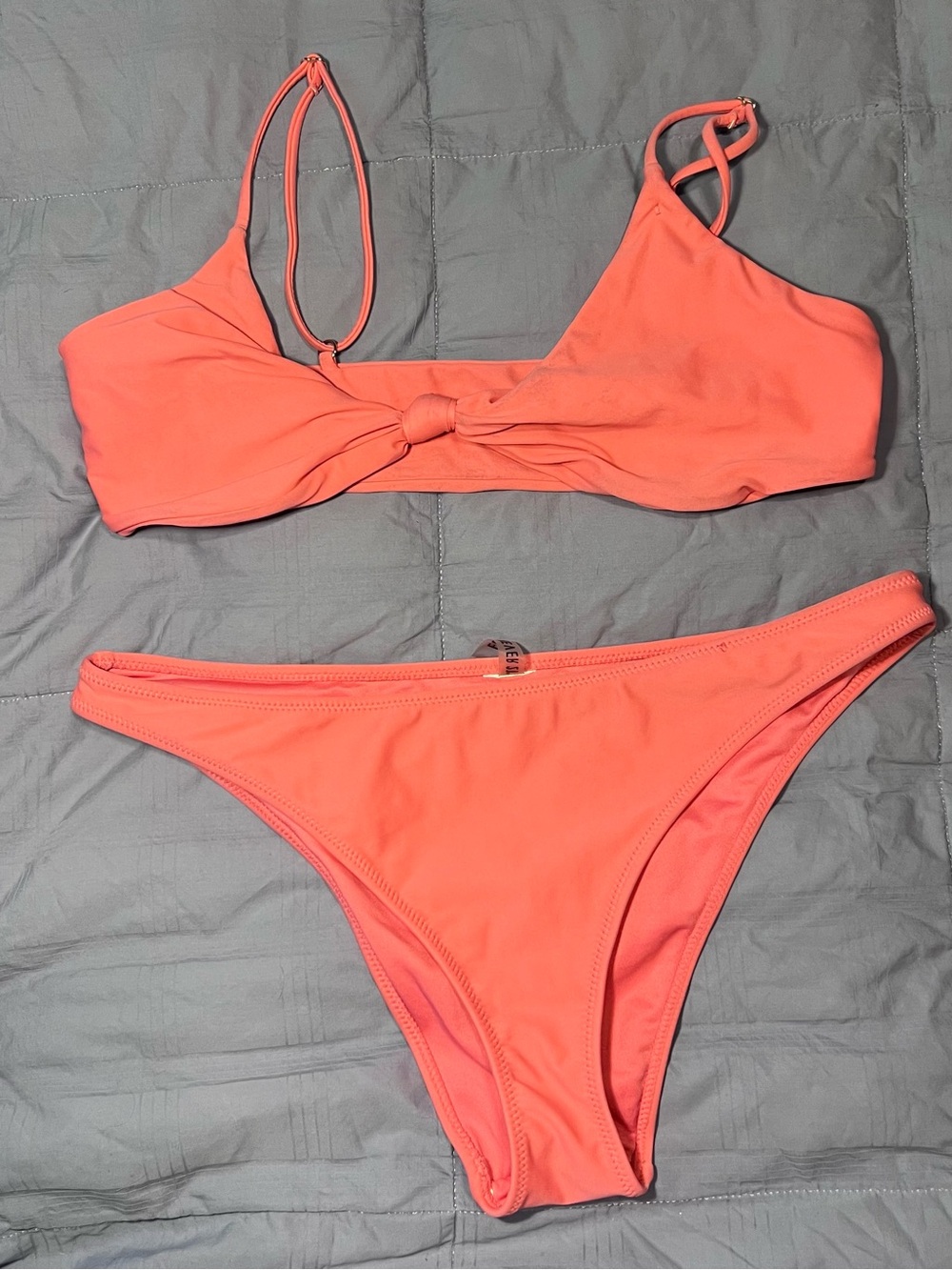 Forever 21 Coral Knot-Front Bikini Set